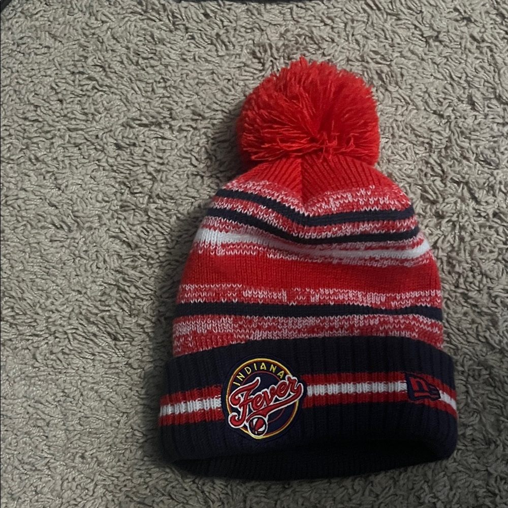 Indiana Fever Pom-Pom Beanie - Red and Blue